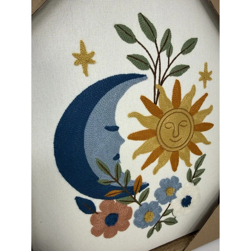 NWT BP Home Woven Sun and Moon Floral Wall Set 12x15